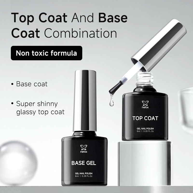 No-Wipe Top Coat & Strong Adhesion Base Coat Set